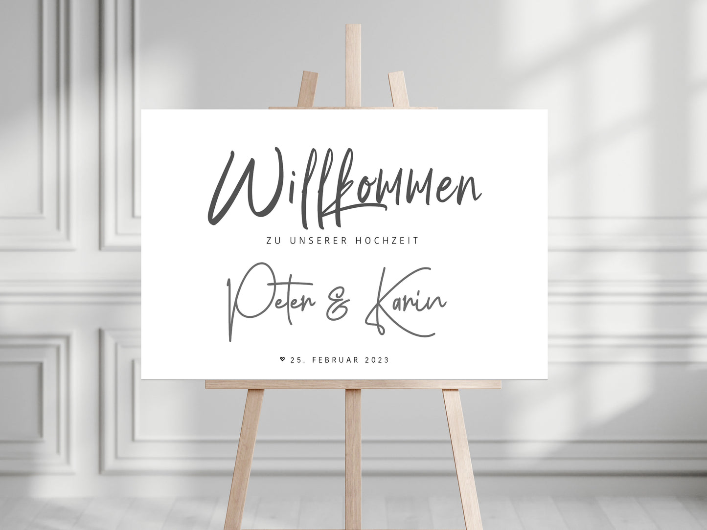 Willkommensschild zur Hochzeit