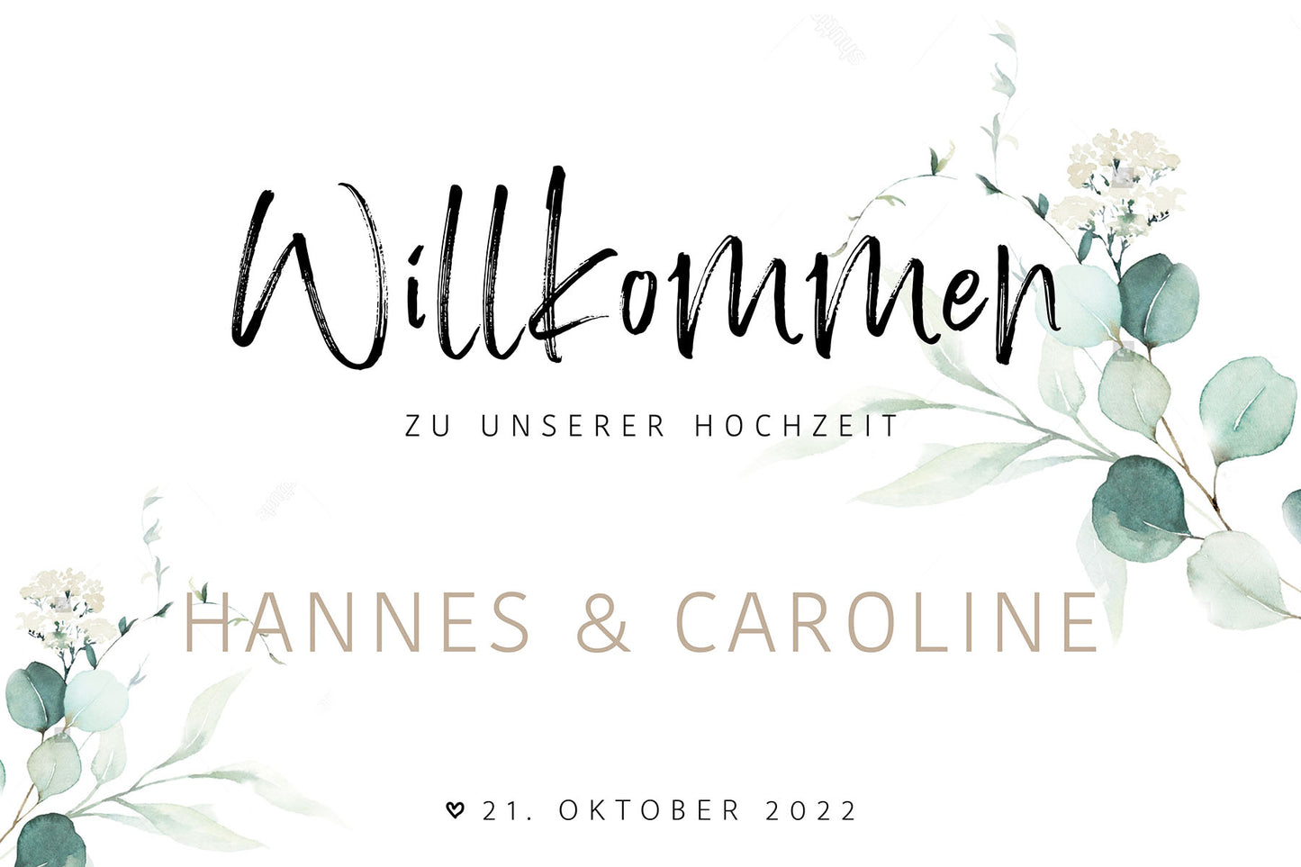 Willkommensschild Hochzeit