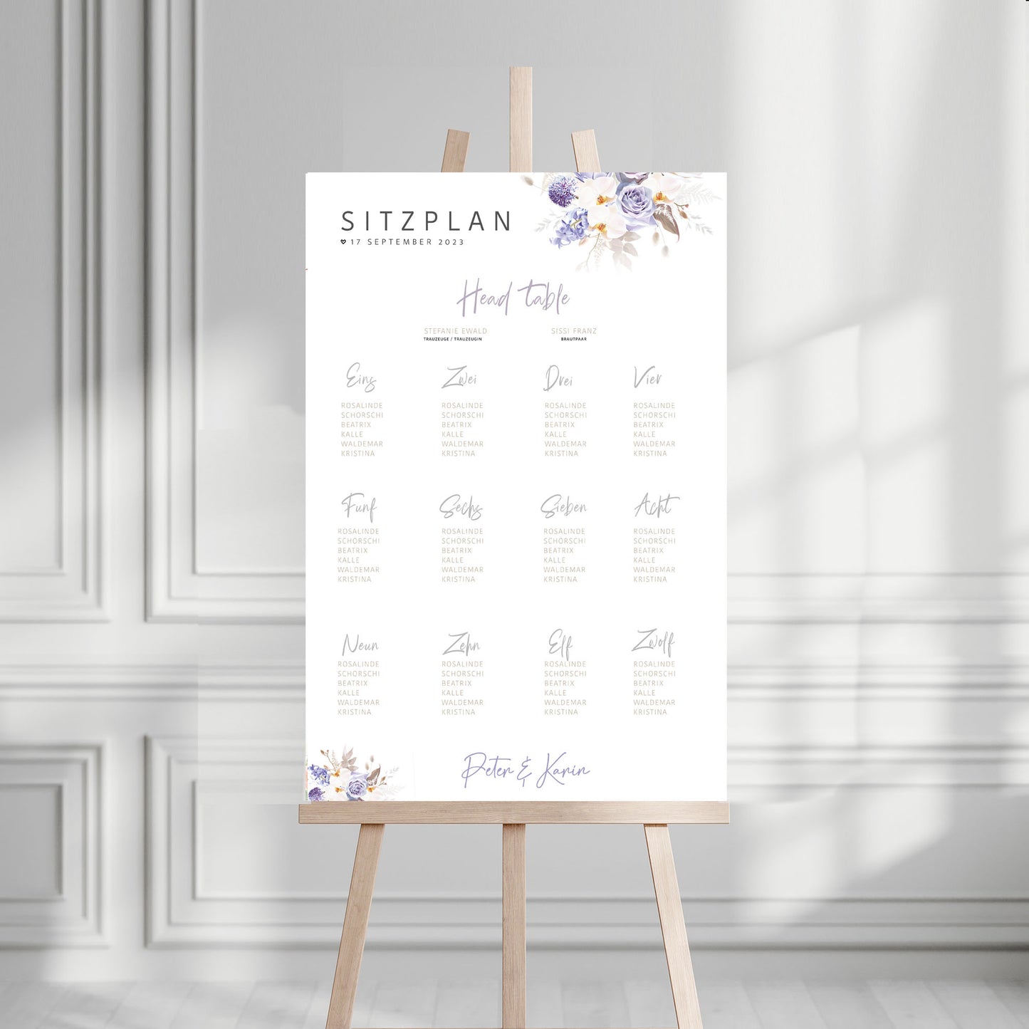 Sitzplan zur Hochzeit