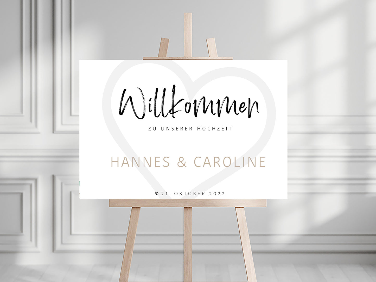 Schild Willkommen zur Hochzeit