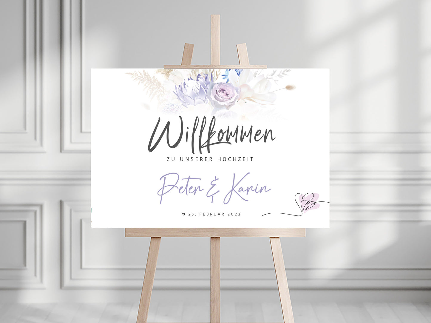 Willkommensschild zur Hochzeit