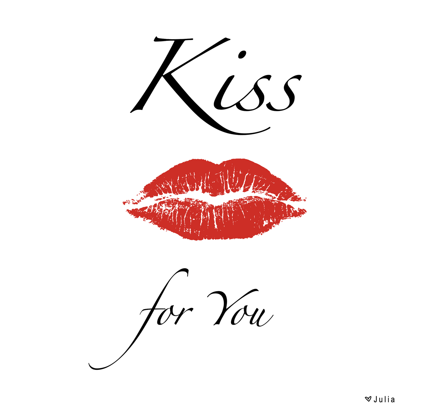 Wandbild auf Leinwand "Kiss for you" personalisiert
