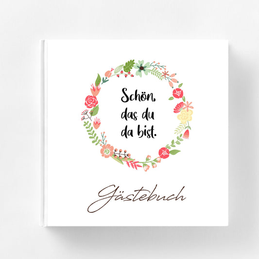 Gästebuch zur Hochzeit bunt (Hardcover) mit Personalisierung