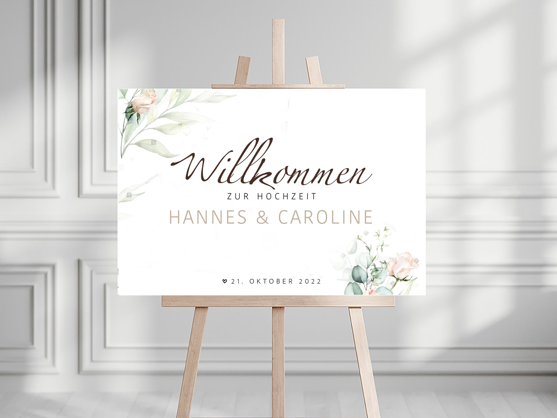 Willkommensschild zur Hochzeit